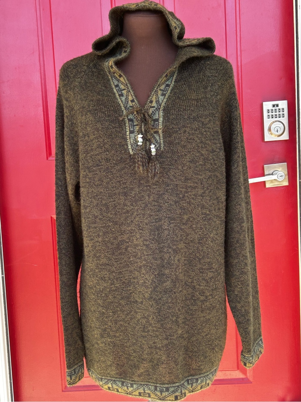 ALPACA FINA sL 💯Peruvian Alpaca Wool-super soft-beautiful shades of green-hoodie